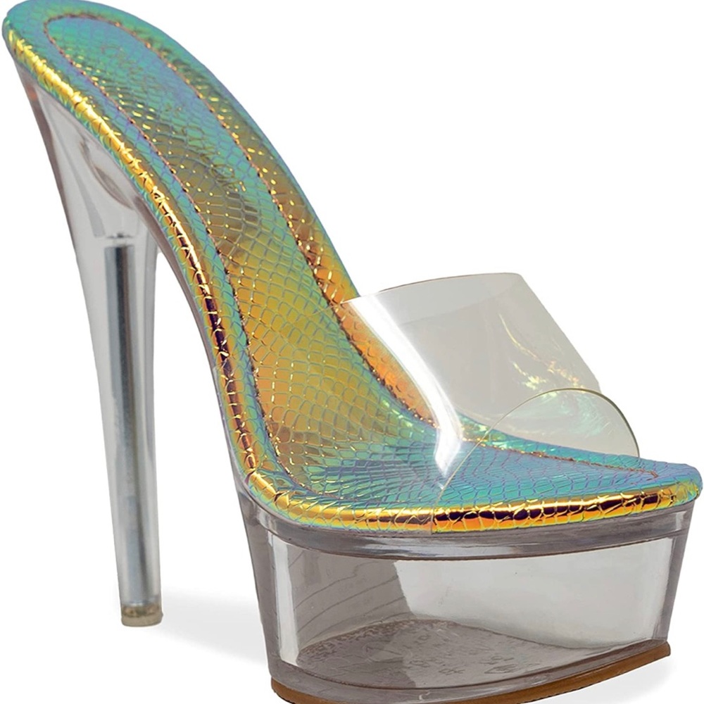 ❌❌SOLD- Chase & Chloe Serenity-1 Holo Pink Women's Sexy Platform Stiletto SZ 8❌❌